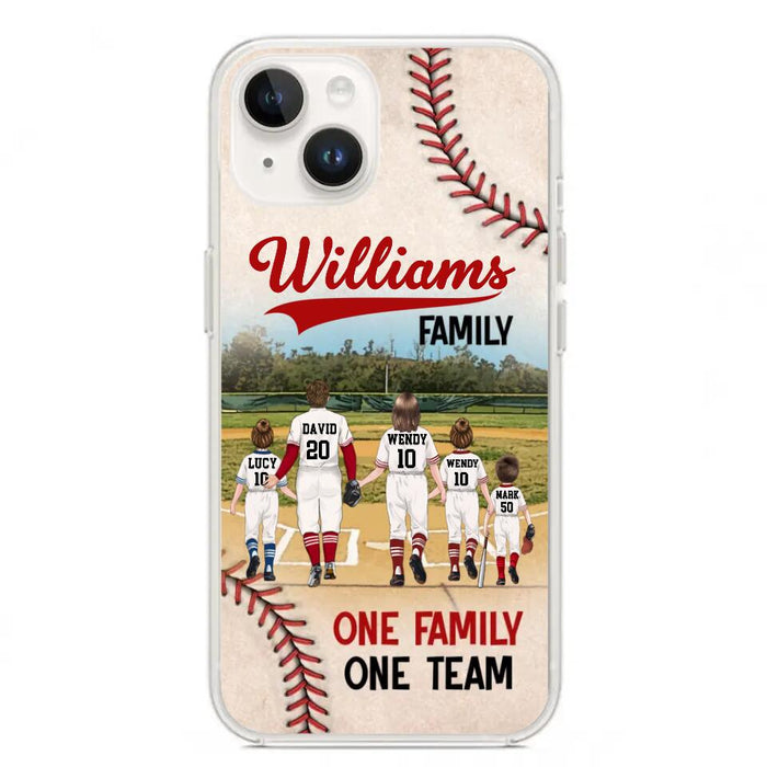 Custom Personalized Baseball Family Phone Case - Upto 3 Children - Gift Idea For Valentine's Day/Birthday/Anniversary/ Mother's Day Gift For Wife From Husband - One Family One Team - Case for iPhone/Samsung