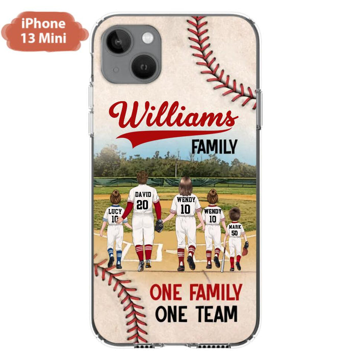 Custom Personalized Baseball Family Phone Case - Upto 3 Children - Gift Idea For Valentine's Day/Birthday/Anniversary/ Mother's Day Gift For Wife From Husband - One Family One Team - Case for iPhone/Samsung