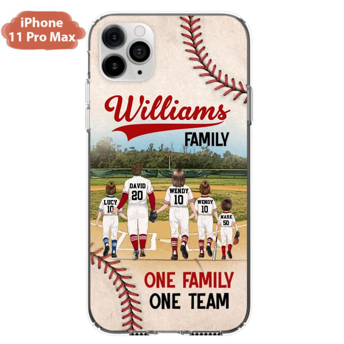 Custom Personalized Baseball Family Phone Case - Upto 3 Children - Gift Idea For Valentine's Day/Birthday/Anniversary/ Mother's Day Gift For Wife From Husband - One Family One Team - Case for iPhone/Samsung