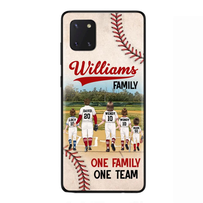 Custom Personalized Baseball Family Phone Case - Upto 3 Children - Gift Idea For Valentine's Day/Birthday/Anniversary/ Mother's Day Gift For Wife From Husband - One Family One Team - Case for iPhone/Samsung