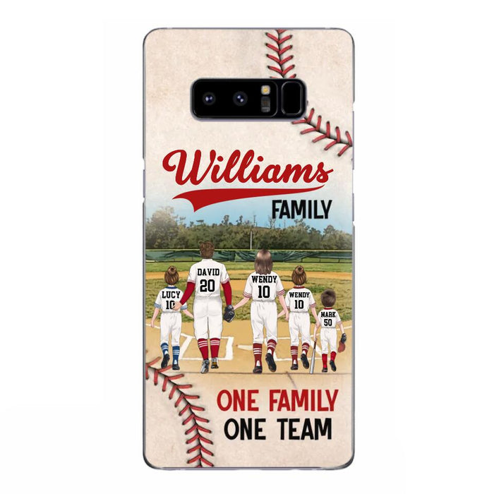 Custom Personalized Baseball Family Phone Case - Upto 3 Children - Gift Idea For Valentine's Day/Birthday/Anniversary/ Mother's Day Gift For Wife From Husband - One Family One Team - Case for iPhone/Samsung