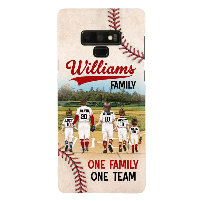 Custom Personalized Baseball Family Phone Case - Upto 3 Children - Gift Idea For Valentine's Day/Birthday/Anniversary/ Mother's Day Gift For Wife From Husband - One Family One Team - Case for iPhone/Samsung