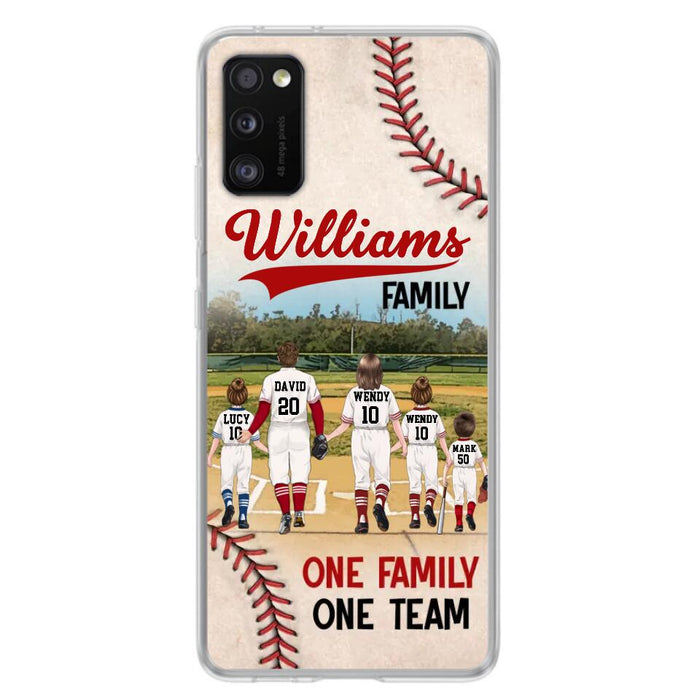 Custom Personalized Baseball Family Phone Case - Upto 3 Children - Gift Idea For Valentine's Day/Birthday/Anniversary/ Mother's Day Gift For Wife From Husband - One Family One Team - Case for iPhone/Samsung