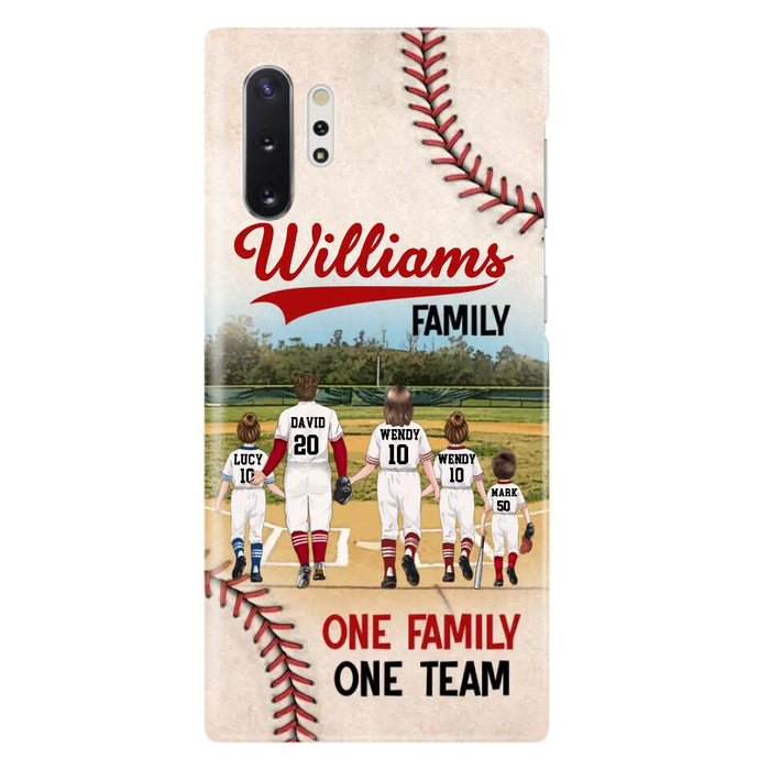 Custom Personalized Baseball Family Phone Case - Upto 3 Children - Gift Idea For Valentine's Day/Birthday/Anniversary/ Mother's Day Gift For Wife From Husband - One Family One Team - Case for iPhone/Samsung