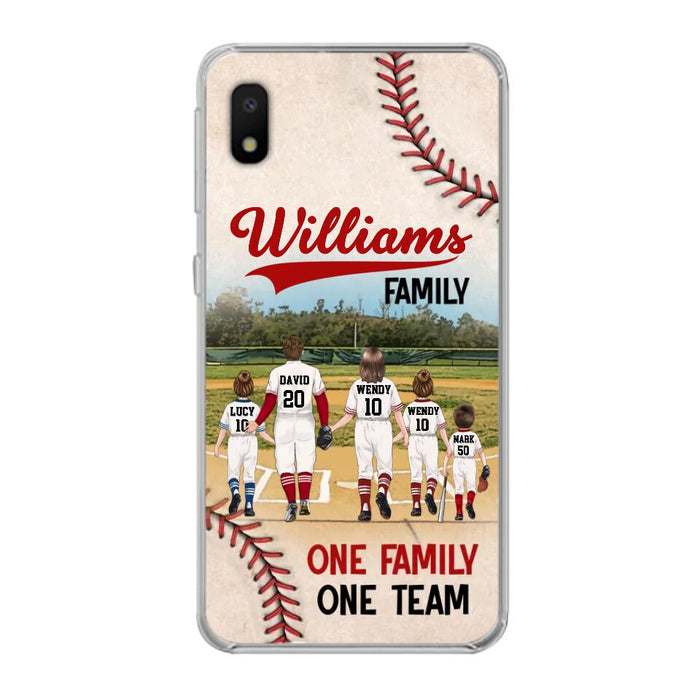 Custom Personalized Baseball Family Phone Case - Upto 3 Children - Gift Idea For Valentine's Day/Birthday/Anniversary/ Mother's Day Gift For Wife From Husband - One Family One Team - Case for iPhone/Samsung