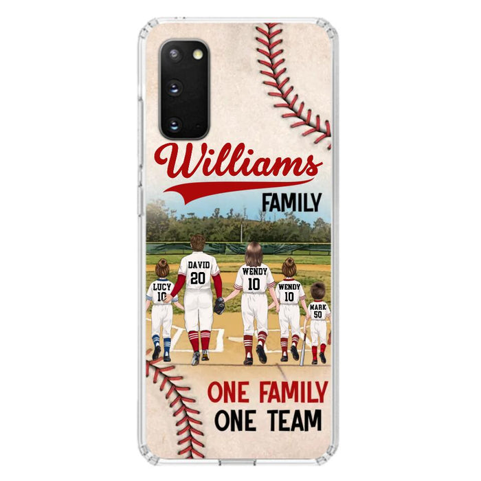 Custom Personalized Baseball Family Phone Case - Upto 3 Children - Gift Idea For Valentine's Day/Birthday/Anniversary/ Mother's Day Gift For Wife From Husband - One Family One Team - Case for iPhone/Samsung