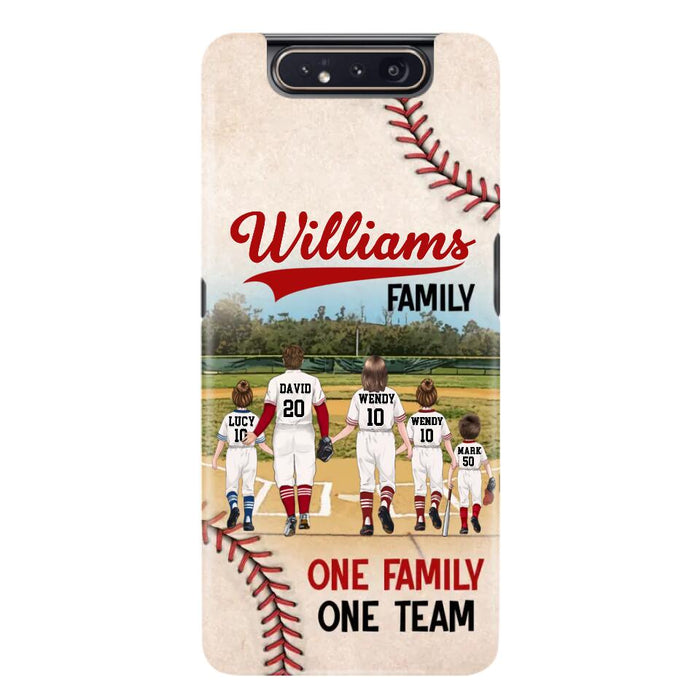 Custom Personalized Baseball Family Phone Case - Upto 3 Children - Gift Idea For Valentine's Day/Birthday/Anniversary/ Mother's Day Gift For Wife From Husband - One Family One Team - Case for iPhone/Samsung