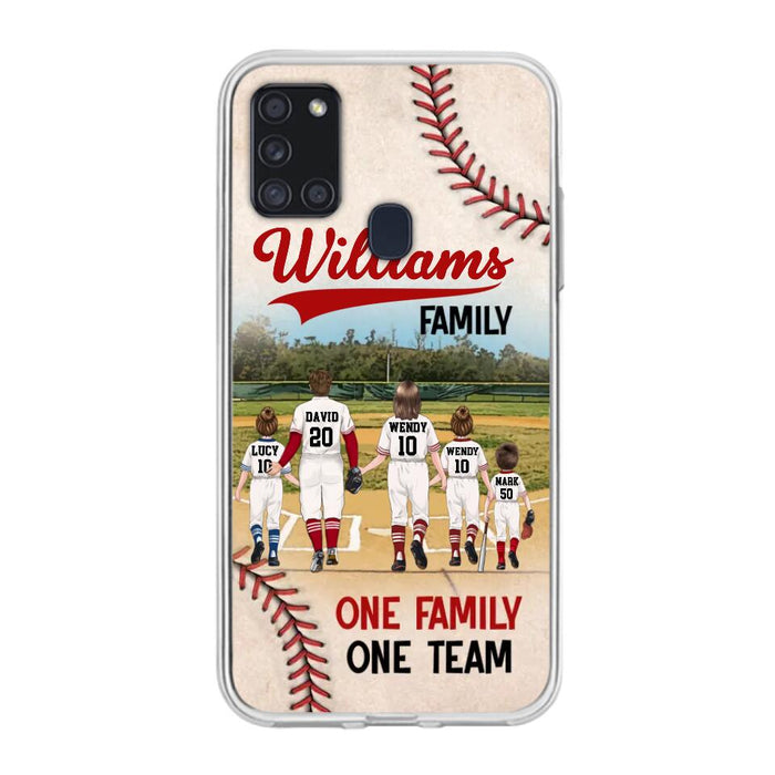 Custom Personalized Baseball Family Phone Case - Upto 3 Children - Gift Idea For Valentine's Day/Birthday/Anniversary/ Mother's Day Gift For Wife From Husband - One Family One Team - Case for iPhone/Samsung