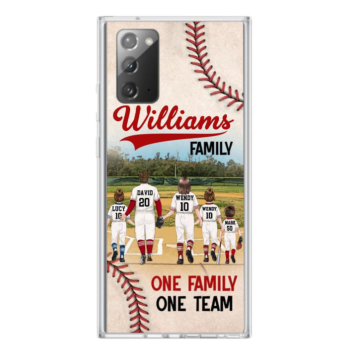 Custom Personalized Baseball Family Phone Case - Upto 3 Children - Gift Idea For Valentine's Day/Birthday/Anniversary/ Mother's Day Gift For Wife From Husband - One Family One Team - Case for iPhone/Samsung