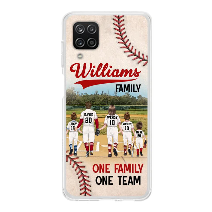 Custom Personalized Baseball Family Phone Case - Upto 3 Children - Gift Idea For Valentine's Day/Birthday/Anniversary/ Mother's Day Gift For Wife From Husband - One Family One Team - Case for iPhone/Samsung