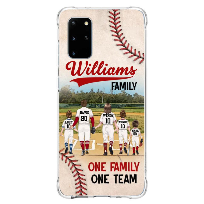 Custom Personalized Baseball Family Phone Case - Upto 3 Children - Gift Idea For Valentine's Day/Birthday/Anniversary/ Mother's Day Gift For Wife From Husband - One Family One Team - Case for iPhone/Samsung