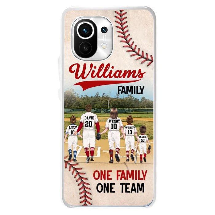 Custom Personalized Baseball Family Phone Case - Upto 3 Children - Gift Idea For Valentine's Day/Birthday/Anniversary/ Mother's Day Gift Idea - One Family One Team - Case for Xiaomi/Huawei/Oppo