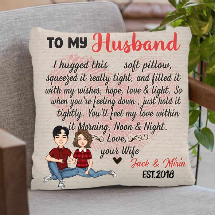 Custom Personalized Couple Pillow Cover - Valentine's Day Gift For Husband From Wife - To My Husband