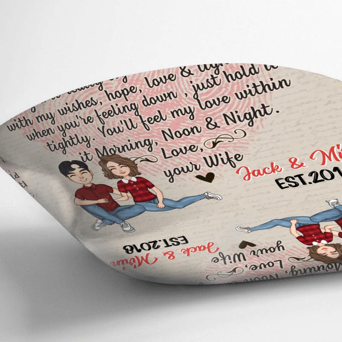 Custom Personalized Couple Pillow Cover - Valentine's Day Gift For Husband From Wife - To My Husband