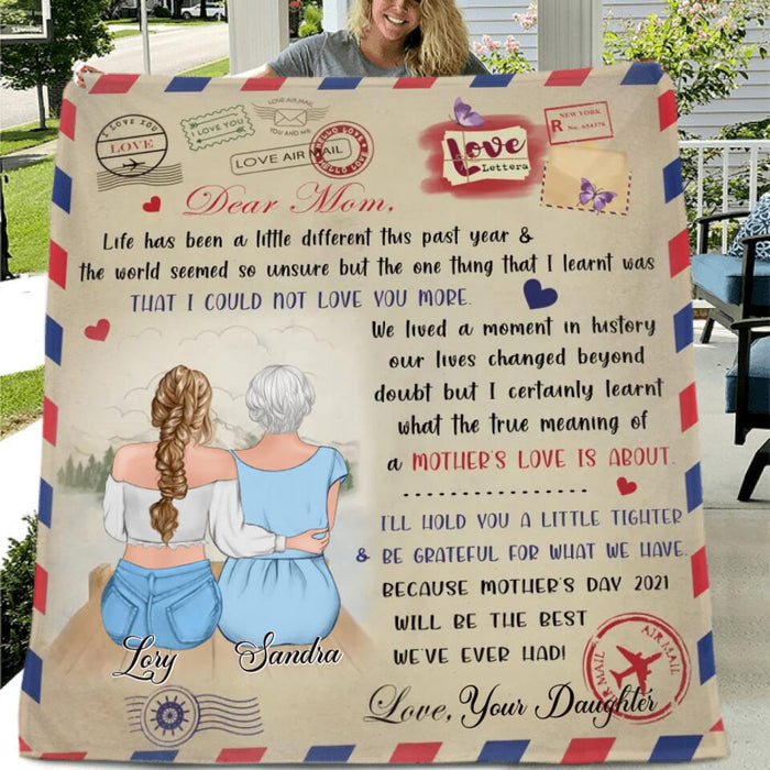 Custom Personalized Handwritten Letter Quilt/Fleece Blanket - Mom and Daughter Love Letter Blanket -  Best Gift For Mother