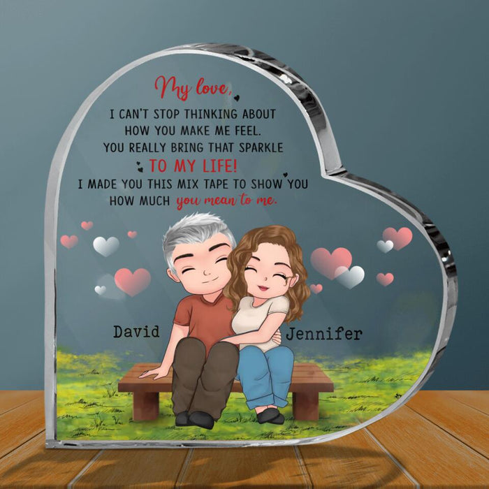 Custom Couple Crystal Heart - Gifts For Couple/ Mother's Day Gift For Wife From Husband - My Love