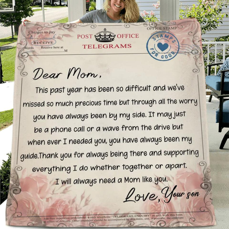 Personalized Love Letter Quilt/Fleece Blanket - Best Gift for Mother's Day