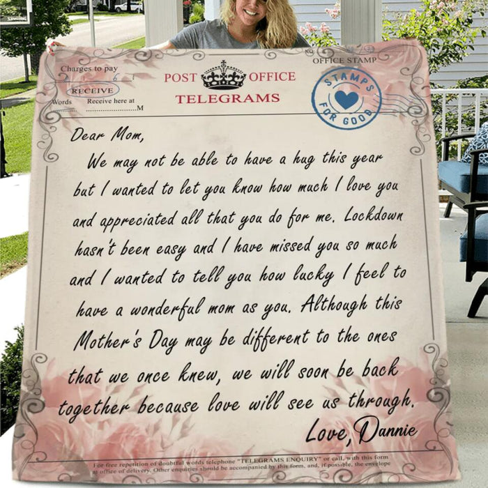 Custom Personalized Love Letter Fleece/Quilt Blanket - Meaningful messages for mother’s day - Dear Mom Letter Blanket