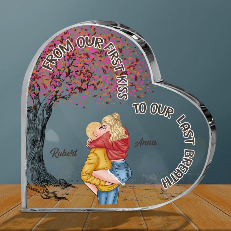 Personalized Couple Acrylic Plaque - Gift For Him & Her - Mother's Day Gift For Wife From Husband - From Our First Kiss Till Our Last Breath