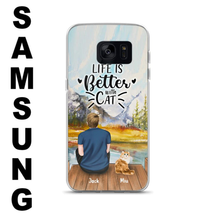 Custom Personalized Cat Dad Phone Case - Gifts For Cat Lovers With Upto 4 Cats - Best Cat Dad Ever - Case For iPhone, Samsung And Xiaomi
