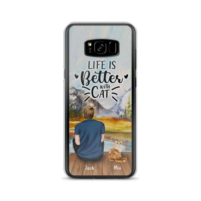 Custom Personalized Cat Dad Phone Case - Gifts For Cat Lovers With Upto 4 Cats - Best Cat Dad Ever - Case For iPhone, Samsung And Xiaomi