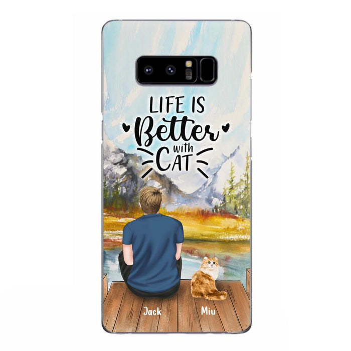 Custom Personalized Cat Dad Phone Case - Gifts For Cat Lovers With Upto 4 Cats - Best Cat Dad Ever - Case For iPhone, Samsung And Xiaomi