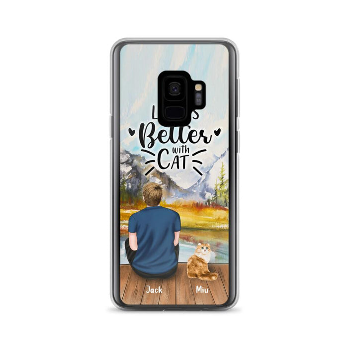 Custom Personalized Cat Dad Phone Case - Gifts For Cat Lovers With Upto 4 Cats - Best Cat Dad Ever - Case For iPhone, Samsung And Xiaomi