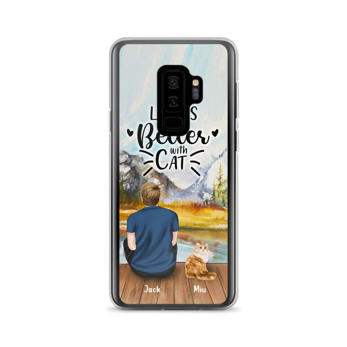 Custom Personalized Cat Dad Phone Case - Gifts For Cat Lovers With Upto 4 Cats - Best Cat Dad Ever - Case For iPhone, Samsung And Xiaomi