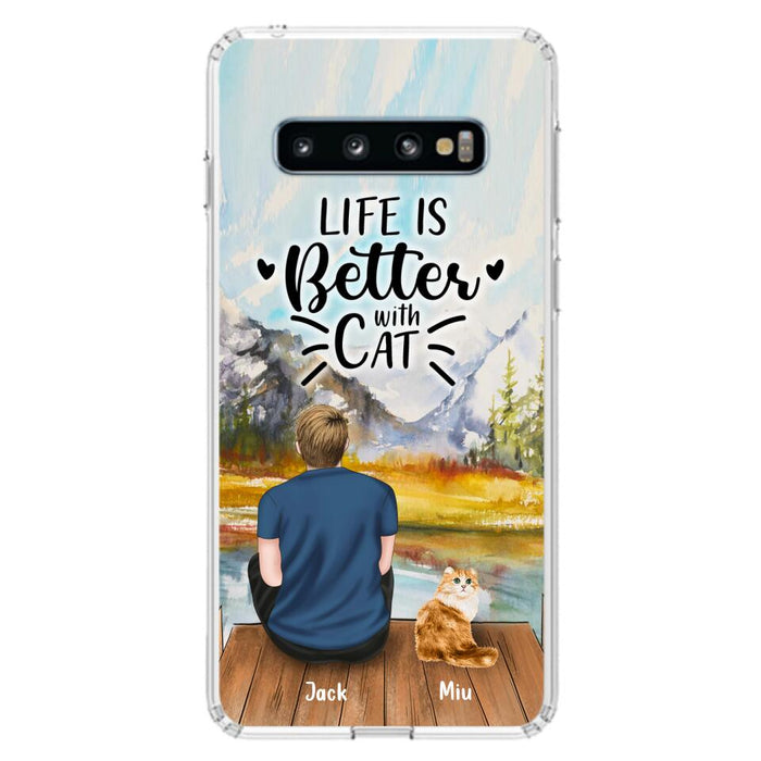 Custom Personalized Cat Dad Phone Case - Gifts For Cat Lovers With Upto 4 Cats - Best Cat Dad Ever - Case For iPhone, Samsung And Xiaomi