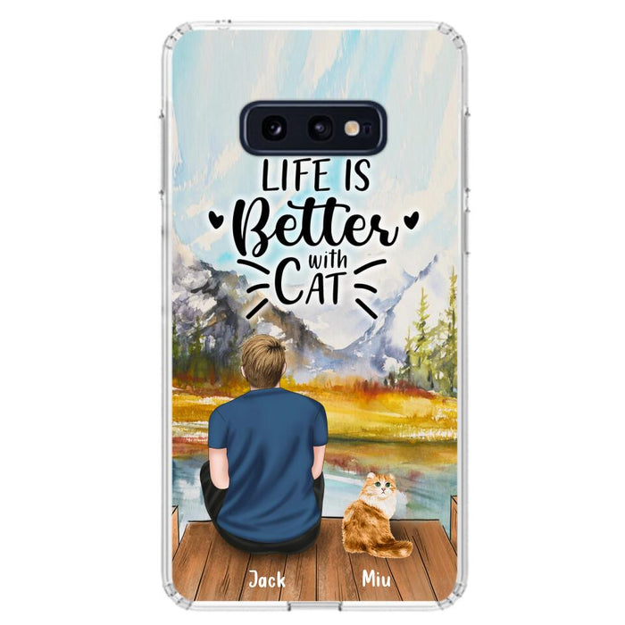 Custom Personalized Cat Dad Phone Case - Gifts For Cat Lovers With Upto 4 Cats - Best Cat Dad Ever - Case For iPhone, Samsung And Xiaomi