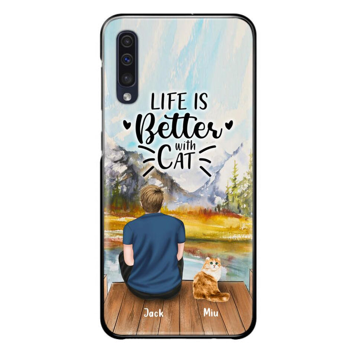 Custom Personalized Cat Dad Phone Case - Gifts For Cat Lovers With Upto 4 Cats - Best Cat Dad Ever - Case For iPhone, Samsung And Xiaomi