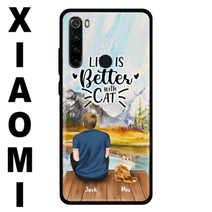 Custom Personalized Cat Dad Phone Case - Gifts For Cat Lovers With Upto 4 Cats - Best Cat Dad Ever - Case For iPhone, Samsung And Xiaomi