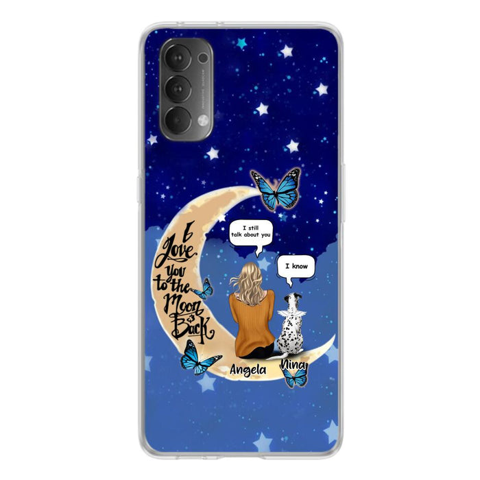 Custom Personalized Memorial Pet Phone Case - Up to 4 Pets - Best Gift For Dog/Cat Lover - I Love You To The Moon & Back - For Xiaomi, Oppo And Huawei Phone Case