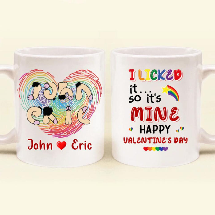 Custom Personalized Naughty Gay Coffee Mug - Valentine's Day Gift For LGBT Gift Idea - I Licked It So It's Mine