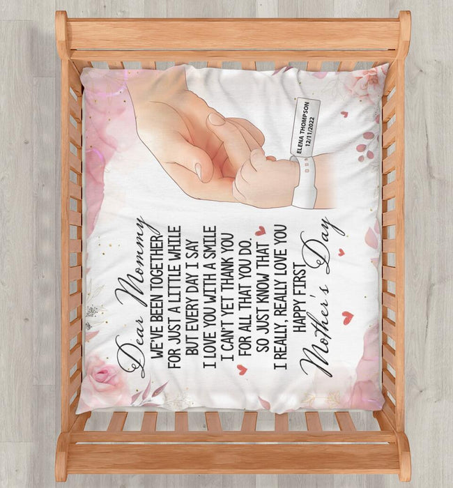 Custom Personalized Dear Mommy Single Layer Fleece Blanket - Gift Idea For Mom/ Mother's Day - I Love You With A Smile Happy First Mother's Day