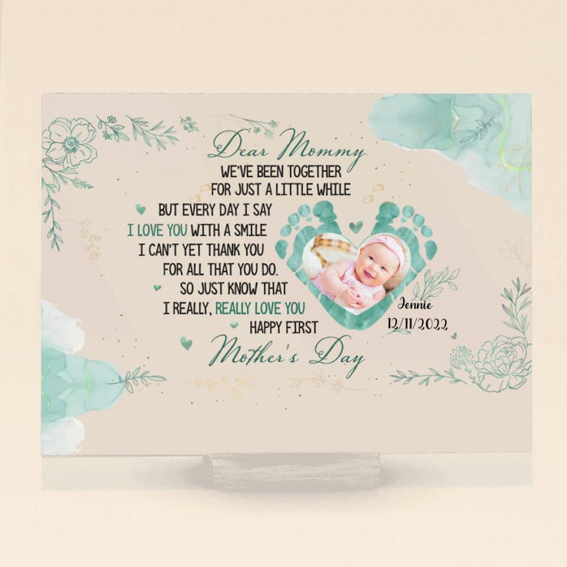 Personalized Baby Photo Acrylic Plaque - Gift Idea For Baby/Mother's Day - Dear Mommy