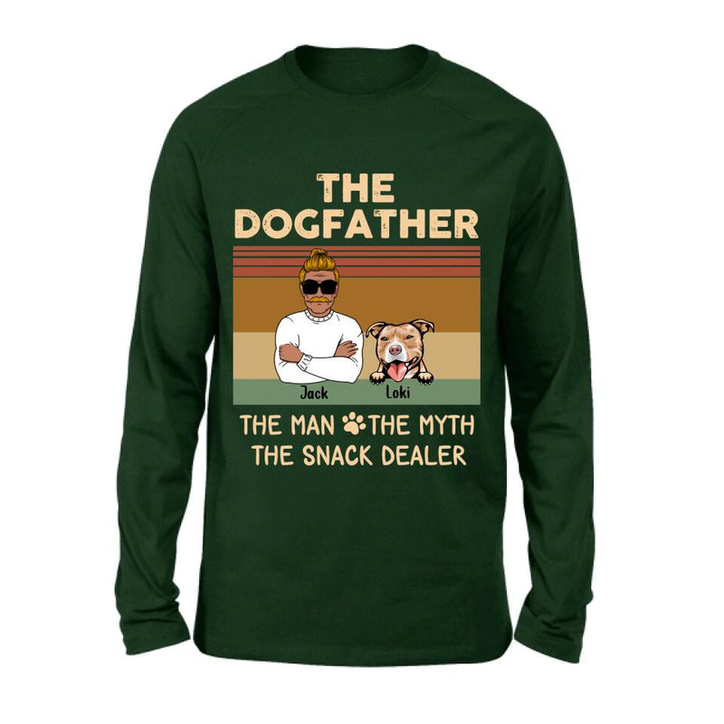 Personalized Pet Dad T-shirt/Long Sleeve/Sweatshirt/Hoodie - Up to 4 Pets - Gift Idea For Dog/Cat Lover - Fur Dad The Man The Myth The Snack Dealer