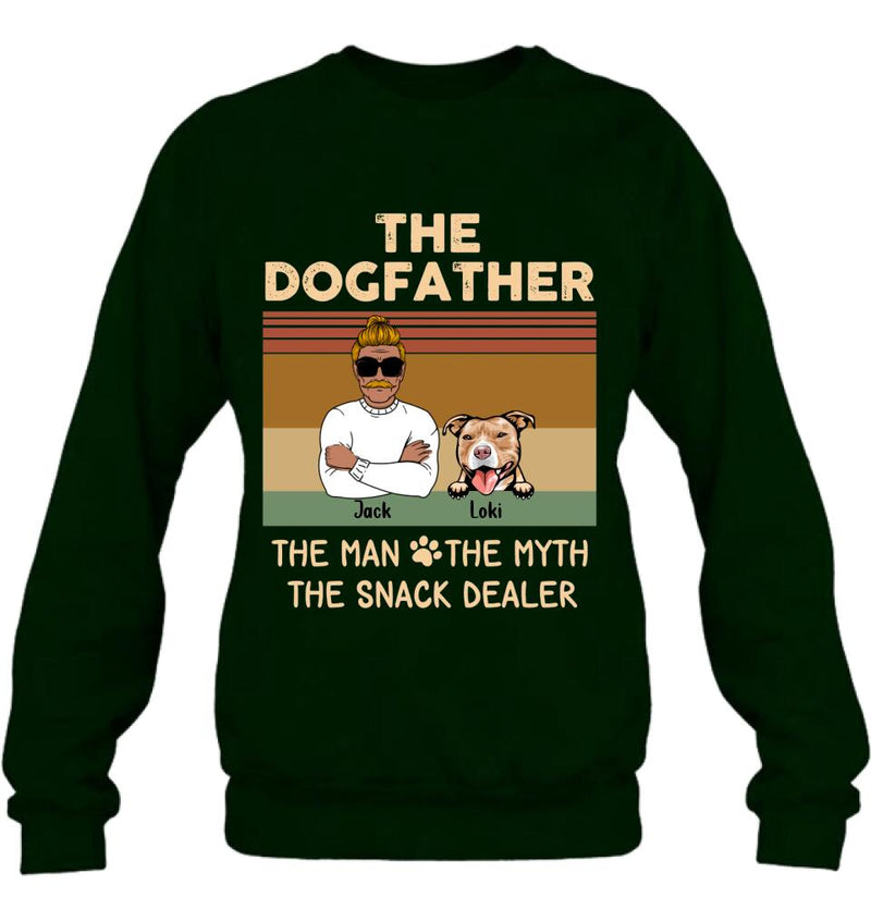 Personalized Pet Dad T-shirt/Long Sleeve/Sweatshirt/Hoodie - Up to 4 Pets - Gift Idea For Dog/Cat Lover - Fur Dad The Man The Myth The Snack Dealer