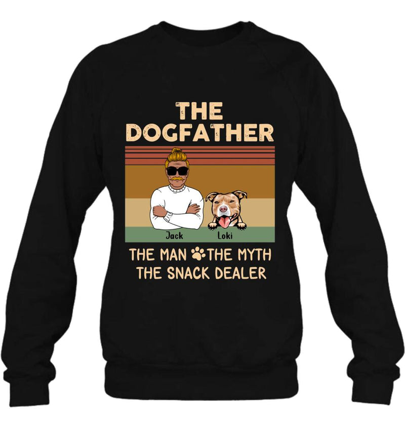 Personalized Pet Dad T-shirt/Long Sleeve/Sweatshirt/Hoodie - Up to 4 Pets - Gift Idea For Dog/Cat Lover - Fur Dad The Man The Myth The Snack Dealer