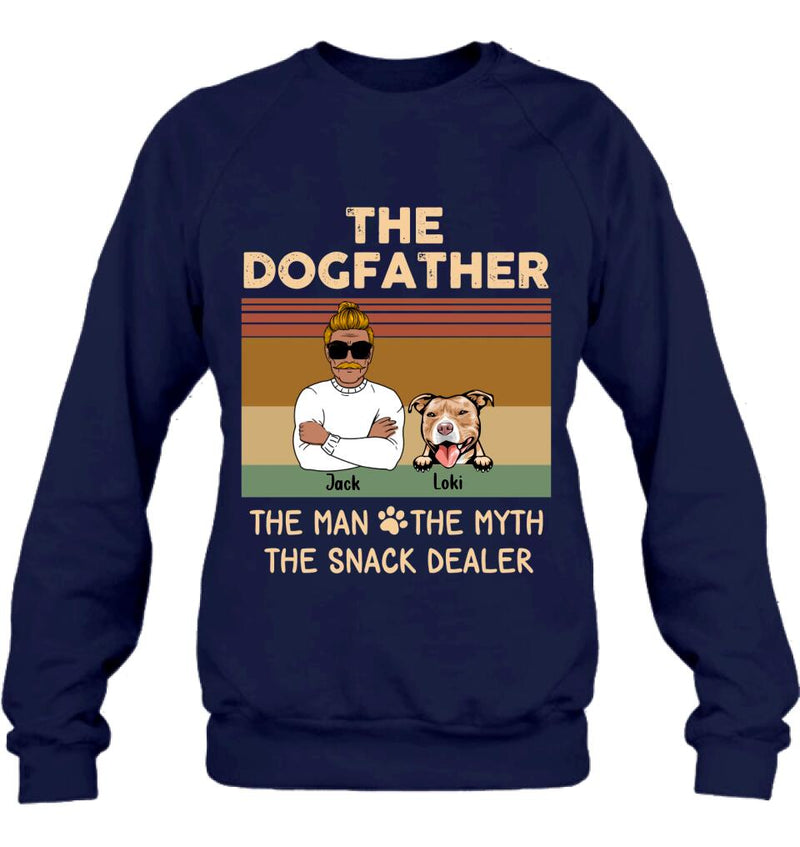 Personalized Pet Dad T-shirt/Long Sleeve/Sweatshirt/Hoodie - Up to 4 Pets - Gift Idea For Dog/Cat Lover - Fur Dad The Man The Myth The Snack Dealer