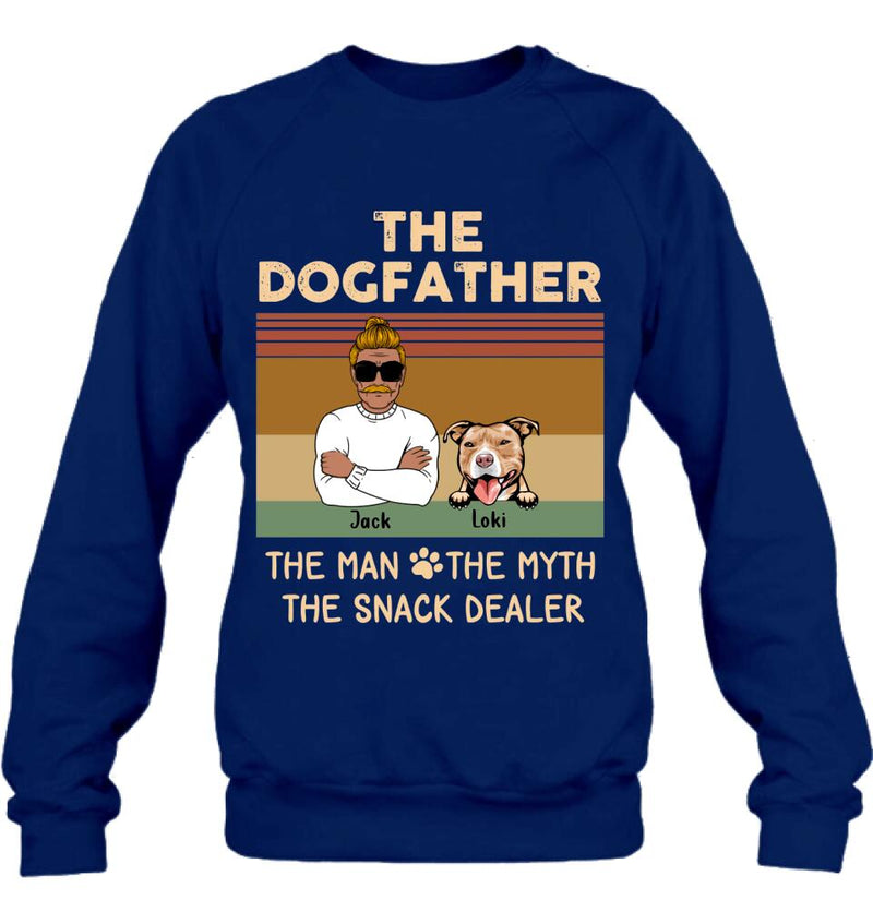 Personalized Pet Dad T-shirt/Long Sleeve/Sweatshirt/Hoodie - Up to 4 Pets - Gift Idea For Dog/Cat Lover - Fur Dad The Man The Myth The Snack Dealer