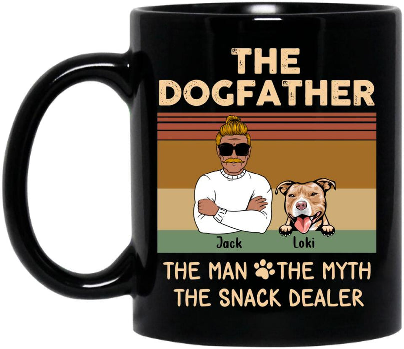 Custom Personalized Pet Dad Coffee Mug - Upto 4 Pets - Gift Idea For Dog/Cat Lover - Fur Dad The Man The Myth The Snack Dealer