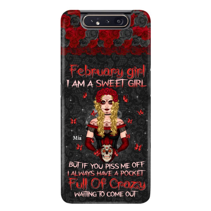 Custom Personalized Skull Girl Phone Case - Birthday Gift Idea For Skull Lover - I Am A Sweet Girl - Case For iPhone And Samsung