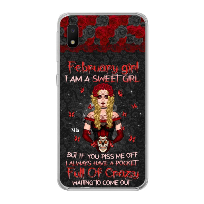 Custom Personalized Skull Girl Phone Case - Birthday Gift Idea For Skull Lover - I Am A Sweet Girl - Case For iPhone And Samsung