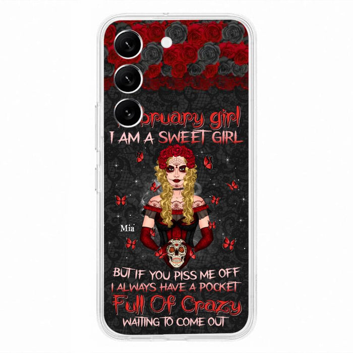 Custom Personalized Skull Girl Phone Case - Birthday Gift Idea For Skull Lover - I Am A Sweet Girl - Case For iPhone And Samsung