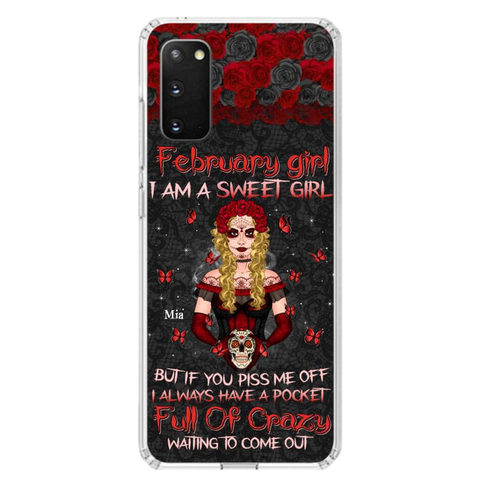 Custom Personalized Skull Girl Phone Case - Birthday Gift Idea For Skull Lover - I Am A Sweet Girl - Case For iPhone And Samsung