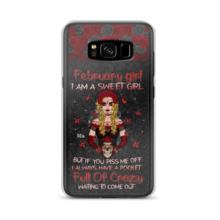 Custom Personalized Skull Girl Phone Case - Birthday Gift Idea For Skull Lover - I Am A Sweet Girl - Case For iPhone And Samsung