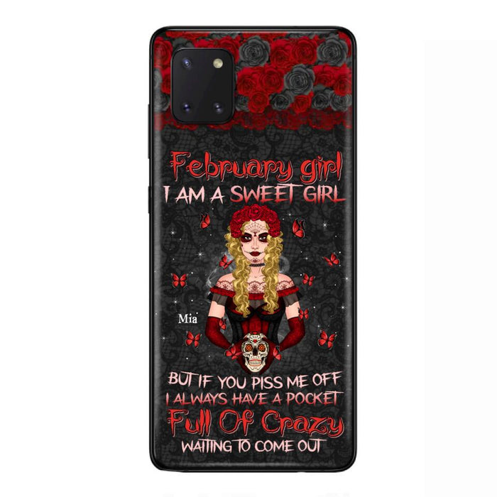 Custom Personalized Skull Girl Phone Case - Birthday Gift Idea For Skull Lover - I Am A Sweet Girl - Case For iPhone And Samsung