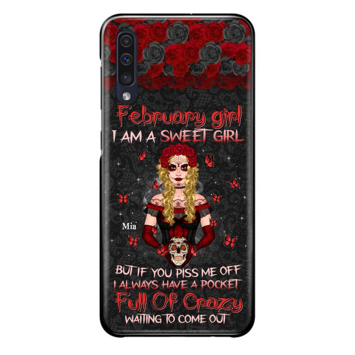 Custom Personalized Skull Girl Phone Case - Birthday Gift Idea For Skull Lover - I Am A Sweet Girl - Case For iPhone And Samsung