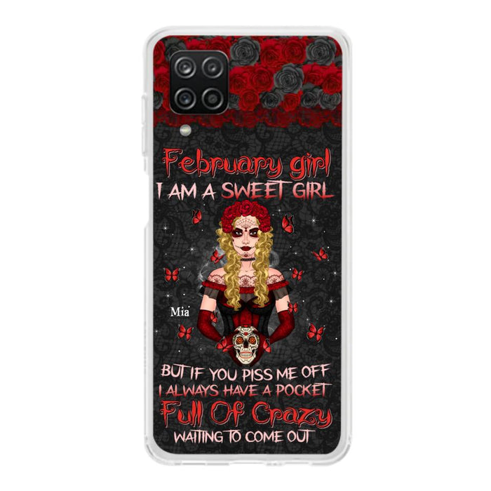 Custom Personalized Skull Girl Phone Case - Birthday Gift Idea For Skull Lover - I Am A Sweet Girl - Case For iPhone And Samsung